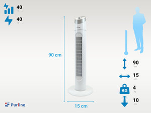 Ventilador de torre 3 velocidades - Bajo consumo.