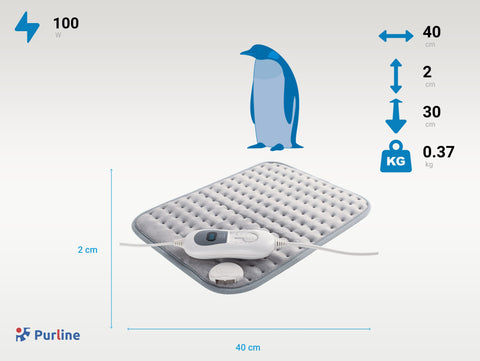 WARMER PAD: Almohadilla eléctrica 100W gris 30x40cm