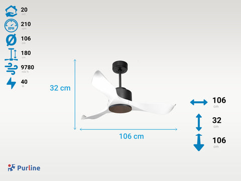 Ventilador de Techo Ultra silencioso de bajo consumo DC WhitsundayD106C0267195
