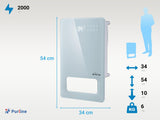 Toallero Calefactor Eléctrico 2000W bajo consumo cristal templado y display LED