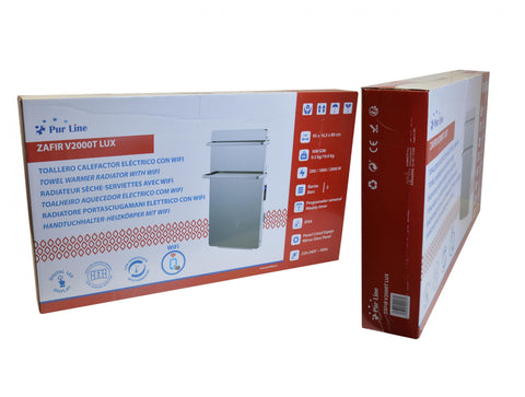 Potencia Maxima 2000 W Toallero Calefactor Eléctrico 2000W cristal templado acabado en espejo y display LED