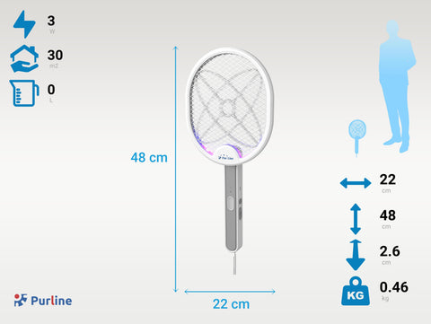 ZZAP RACQUET: Raqueta multiposición mata insectos con USB