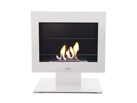 Chimenea de etanol en acero esmaltado en blanco