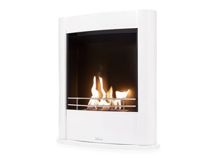 Chimenea de etanol de suelo, 2500W, diseño rectangular en acero blanco_3