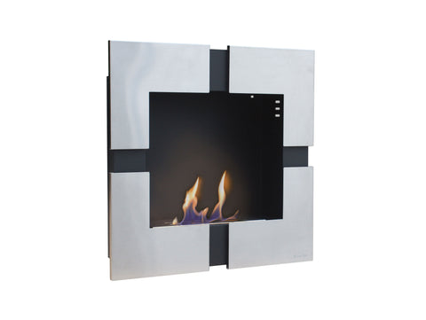 Chimenea de etanol mural de 2000W, moderno diseño cuadrado fabricado en acero