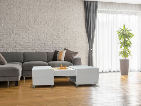 Chimenea de etanol diseño de mesa plegable con ruedas