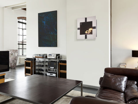 Chimenea de etanol mural de 2000W, moderno diseño cuadrado fabricado en acero