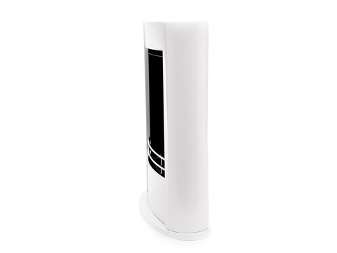 Chimenea de etanol de suelo, 2500W, diseño rectangular en acero blanco_4