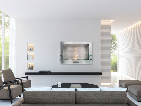 Chimenea de etanol mural encastrable de 3000W, diseño en acero con cristal templado_4