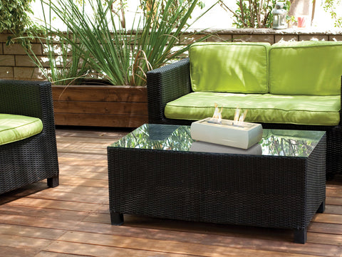 Biochimenea de mesa compacta calor inmediato sin instalación