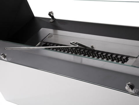 Chimenea de etanol de suelo, 3500W, diseño rectangular de grandes dimensiones en acero