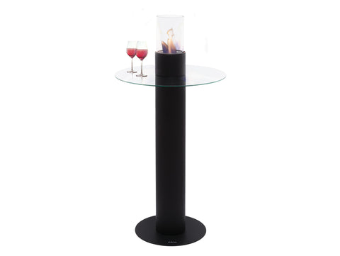 Chimenea de etanol diseño de mesa con tablero circular en cristal templado