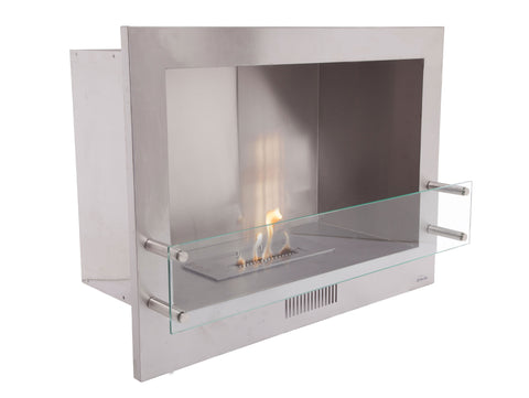 Chimenea de etanol mural encastrable de 3000W, diseño en acero con cristal templado_5