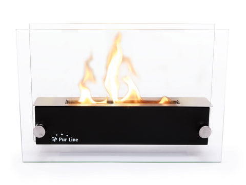 Chimenea de etanol de sobremesa de 1000W en acero inoxidable y cristal templado