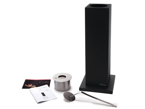 Chimenea de etanol diseño de torre en acero lacado negro