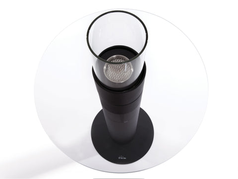 Chimenea de etanol diseño de mesa con tablero circular en cristal templado