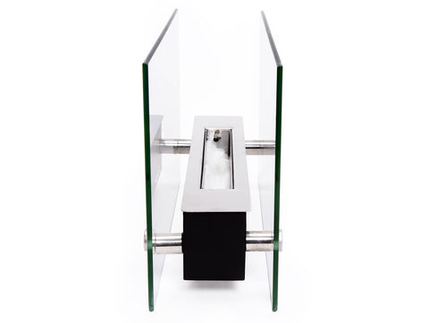 Chimenea de etanol de sobremesa de 1000W en acero inoxidable y cristal templado