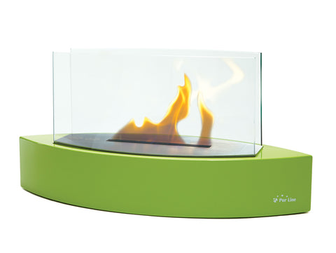 Biochimenea de sobremesa de 1000W en acero inoxidable verde