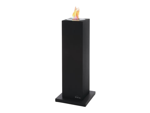 Chimenea de etanol diseño de torre en acero lacado negro