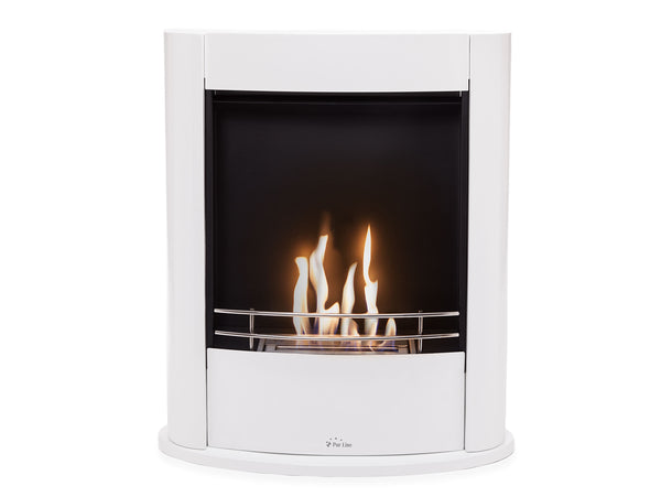 Chimenea de etanol de suelo, 2500W, diseño rectangular en acero blanco_1