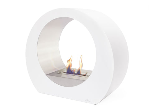 Chimenea de etanol de suelo  con diseño semicircular en acero