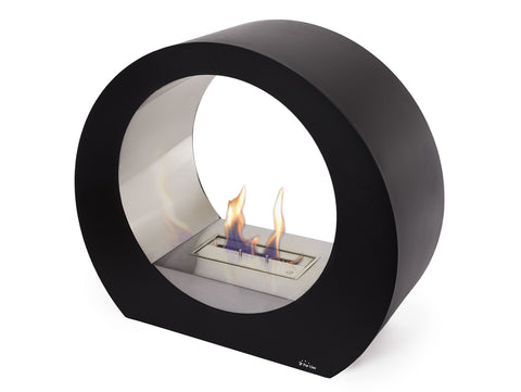 Chimenea de etanol de suelo  con diseño semicircular en acero