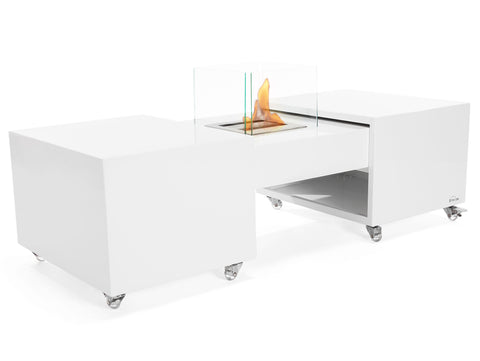 Chimenea de etanol diseño de mesa plegable con ruedas
