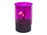 Biochimenea de sobremesa de 750W en forma de cilindro de vidrio templado color violeta