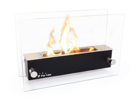 Chimenea de etanol de sobremesa de 1000W en acero inoxidable y cristal templado