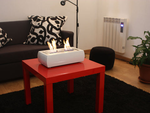 Biochimenea de mesa compacta calor inmediato sin instalación