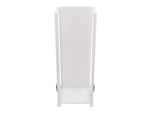 Carro porta leña con ruedas, diseño alargado con asas, acero esmaltado blanco_6
