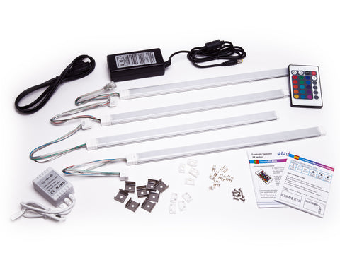 Kit de 4 barras rígidas translúcidas de LED 5050 SMD RGB_5