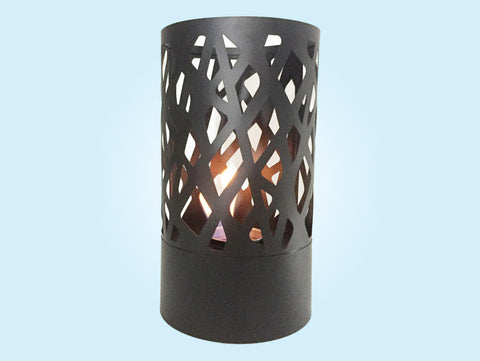 Chimenea de etanol sobremesa cilíndrica en acero negro