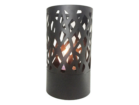 Chimenea de etanol sobremesa cilíndrica en acero negro