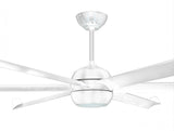 Ventilador de techo DC blanco con aspas de aluminio 236cm y luz para 125m2