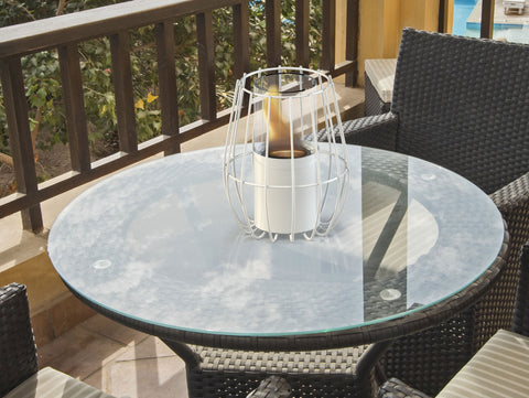 Chimenea de etanol sobremesa en blanco