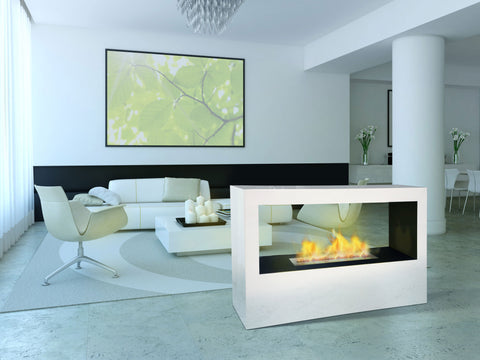 Chimenea de etanol de suelo, 3500W, diseño rectangular de grandes dimensiones en acero