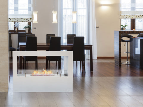 Chimenea de etanol de suelo, 3500W, diseño rectangular de grandes dimensiones en acero
