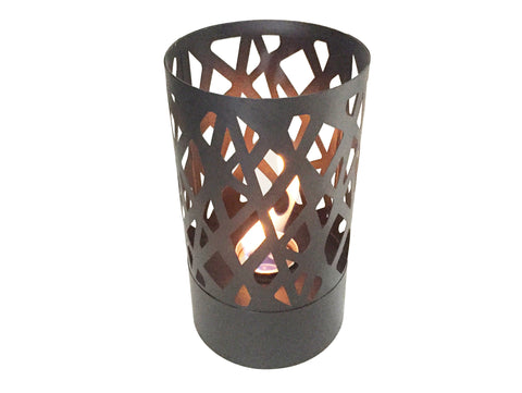 Chimenea de etanol sobremesa cilíndrica en acero negro