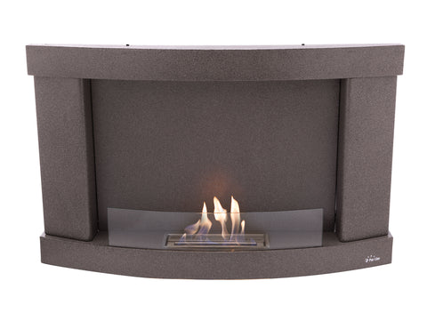 Chimenea de etanol mural de 2000W, diseño rectangular en acero negro, con cristal templado