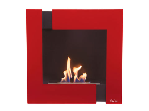 Chimenea de etanol diseño mural en color rojo