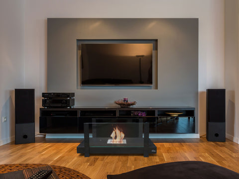Chimenea de etanol diseño de mesa en acero negro