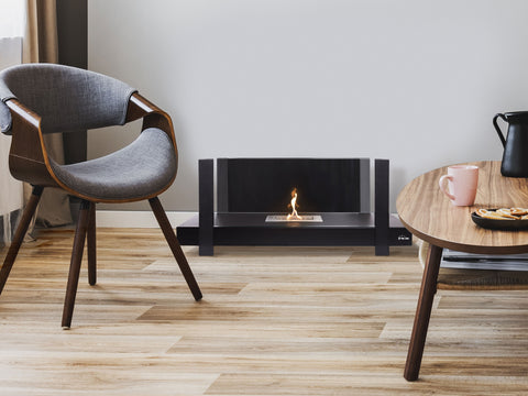 Chimenea de etanol diseño de mesa en acero negro