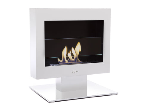 Chimenea de etanol en acero esmaltado en blanco