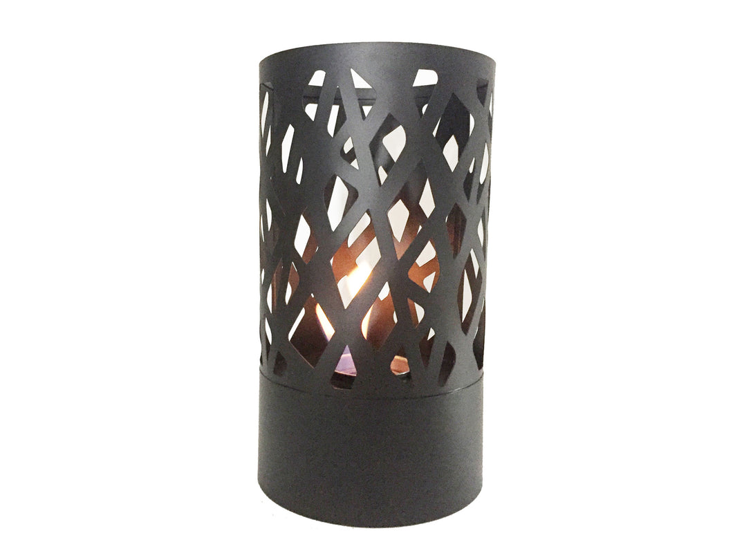 Chimenea de etanol sobremesa cilíndrica en acero negro