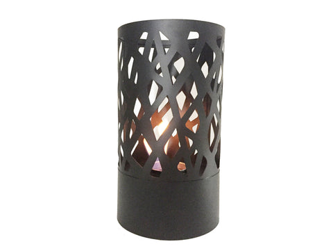 Chimenea de etanol sobremesa cilíndrica en acero negro