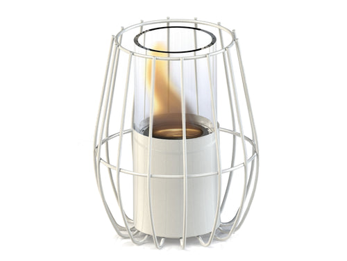 Chimenea de etanol sobremesa en blanco