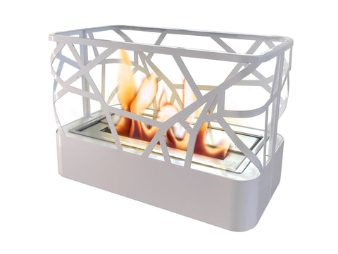 Biochimenea sobremesa 2kW diseño moderno en color blanco