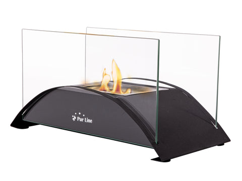 Chimenea de etanol de sobremesa con vidrio templado