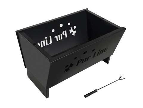 Brasero exterior en acero negro 2 en 1 con nevera